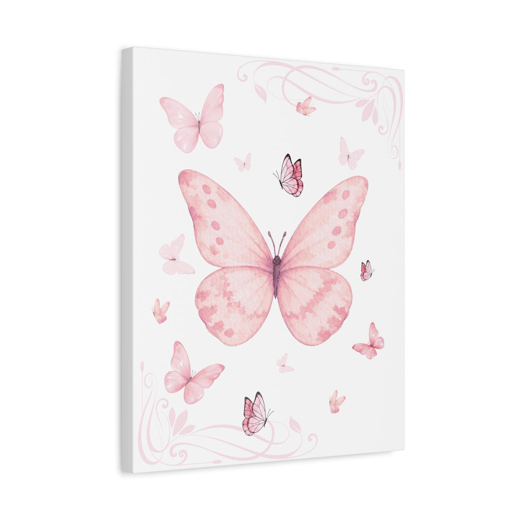 Pink Vintage Butterfly Watercolor Print