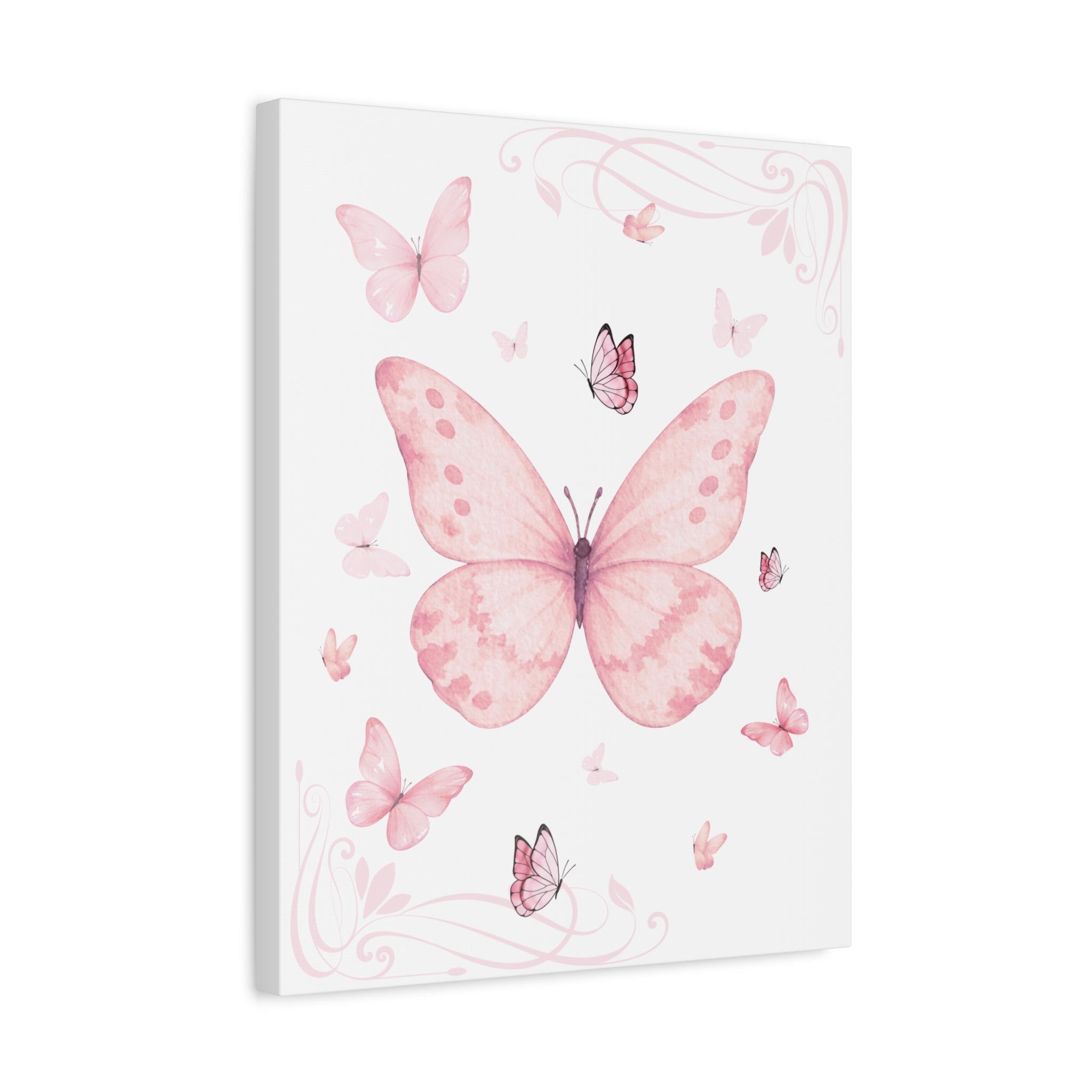 Pink Vintage Butterfly Watercolor Print