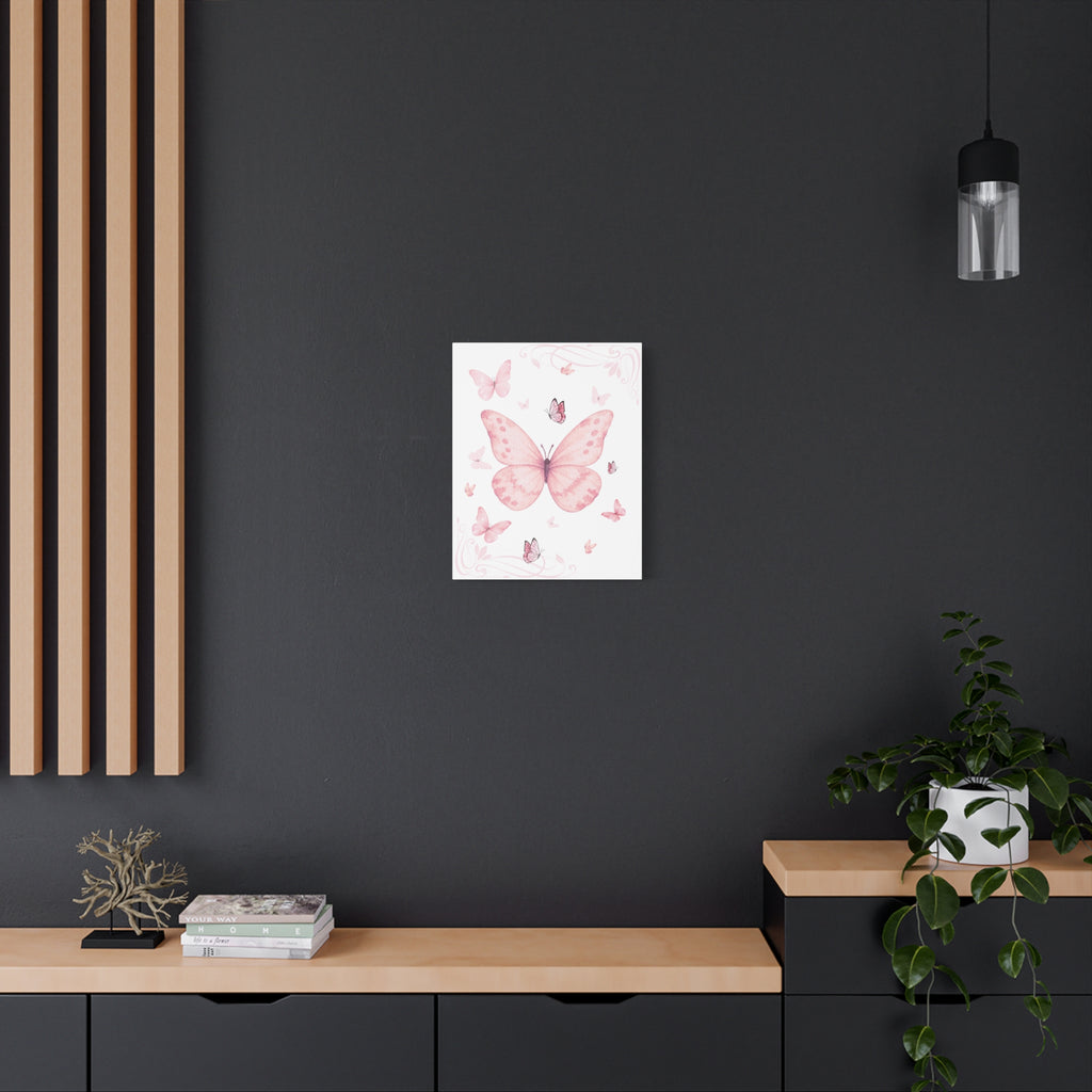 Pink Vintage Butterfly Watercolor Print