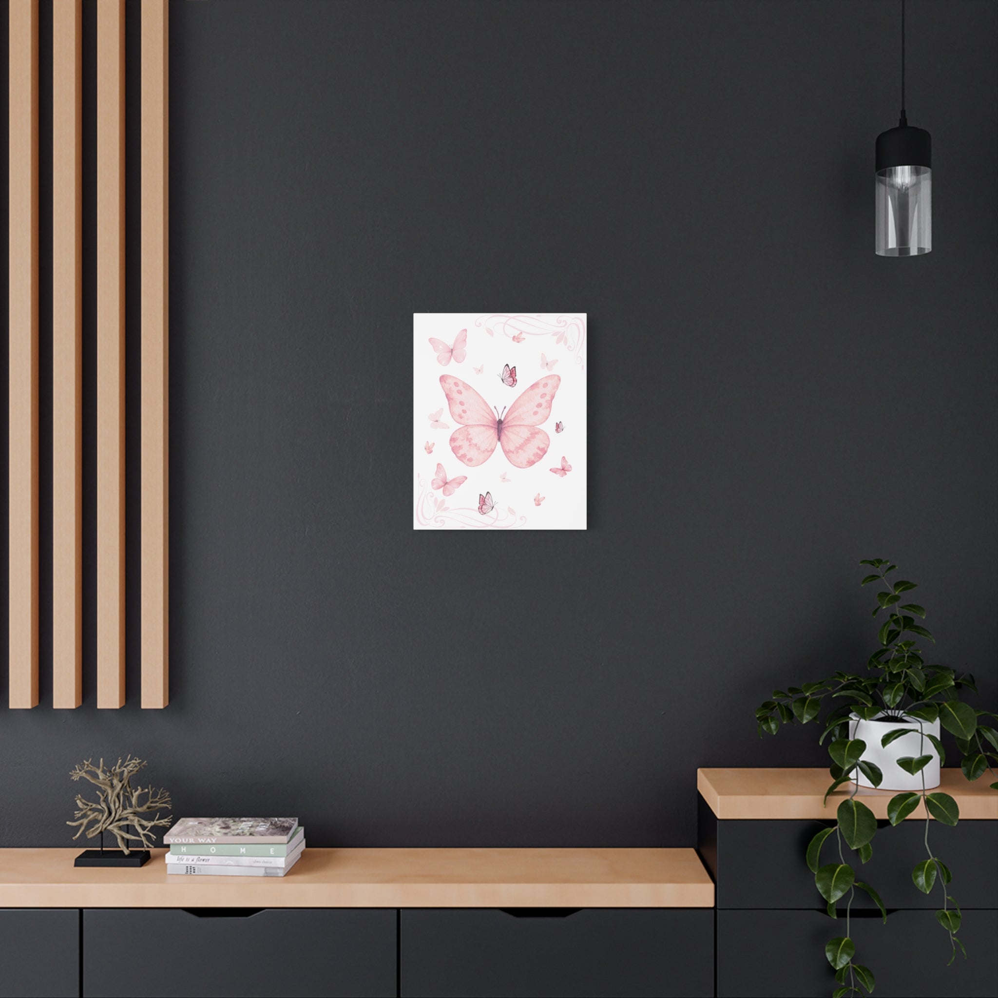 Pink Vintage Butterfly Watercolor Print