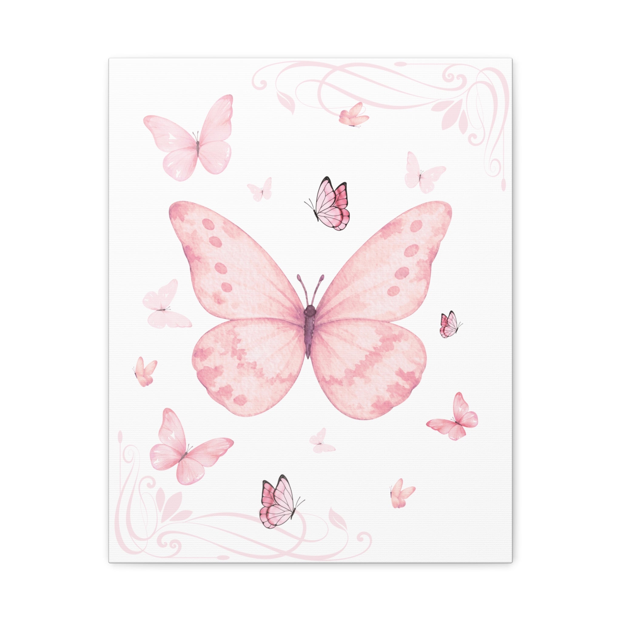 Pink Vintage Butterfly Watercolor Print