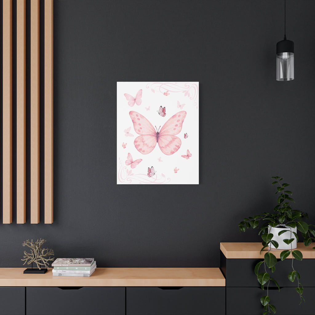 Pink Vintage Butterfly Watercolor Print