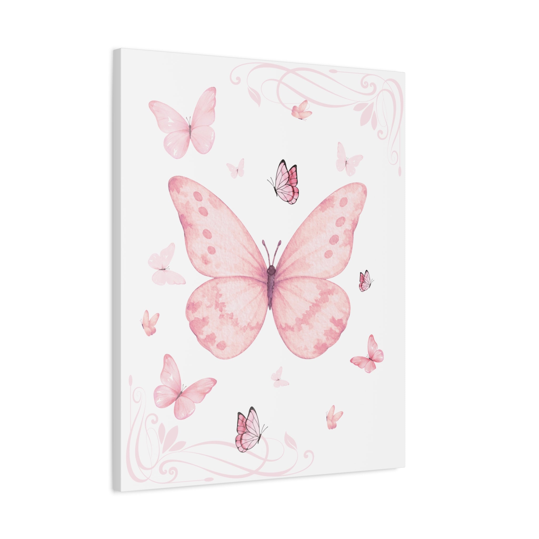 Pink Vintage Butterfly Watercolor Print