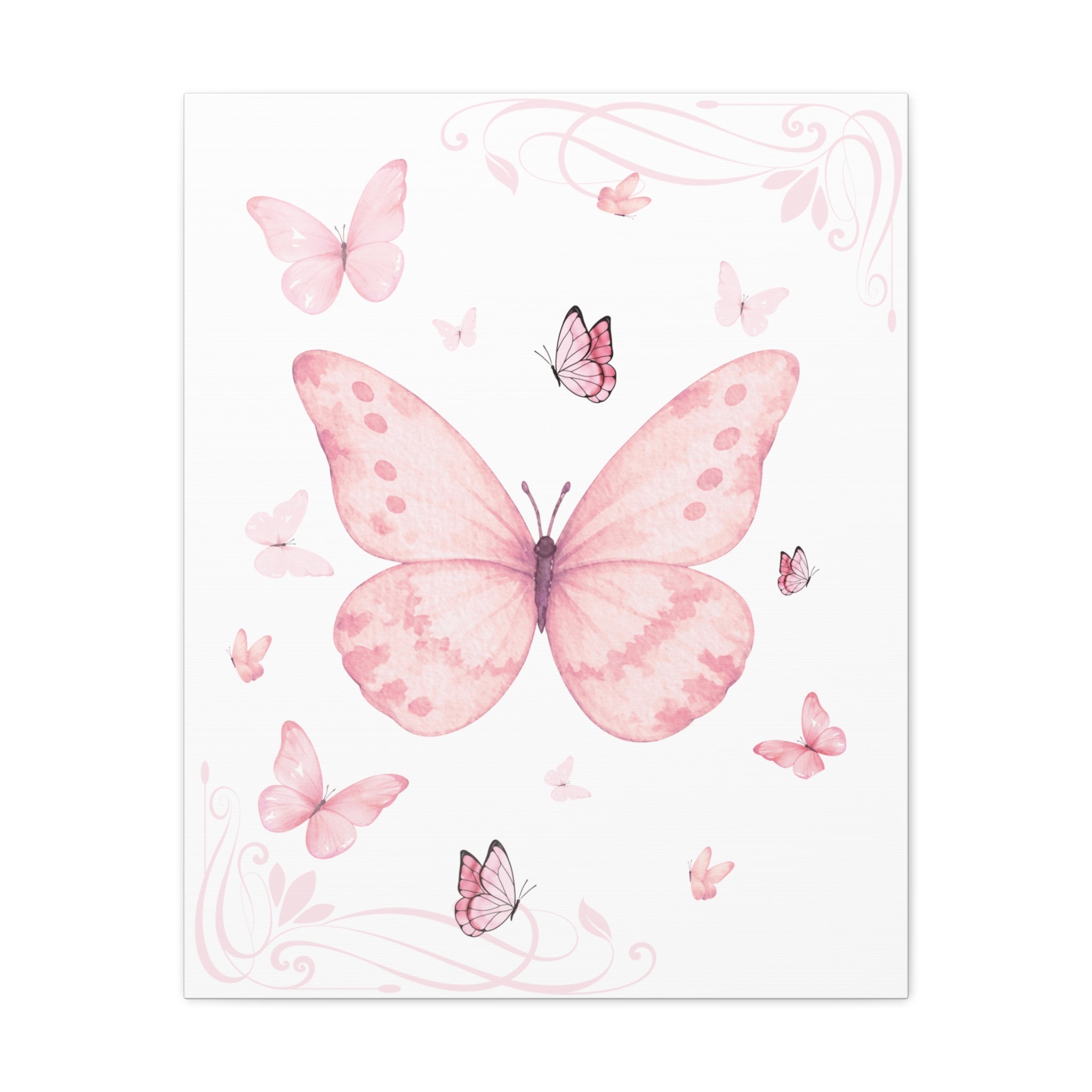 Pink Vintage Butterfly Watercolor Print