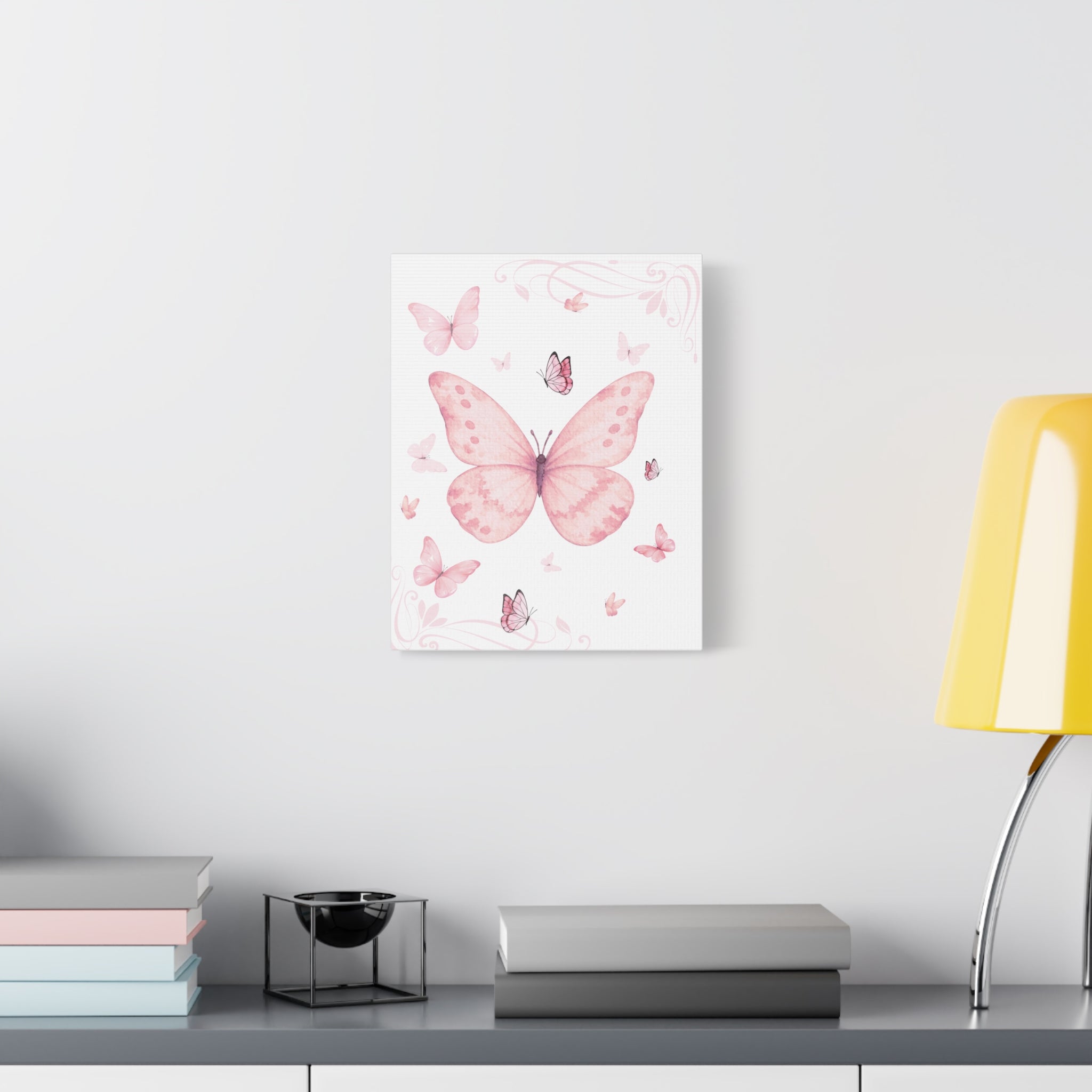 Pink Vintage Butterfly Watercolor Print