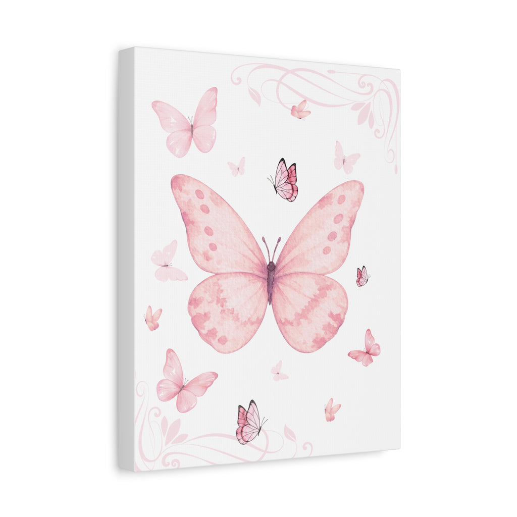 Pink Vintage Butterfly Watercolor Print