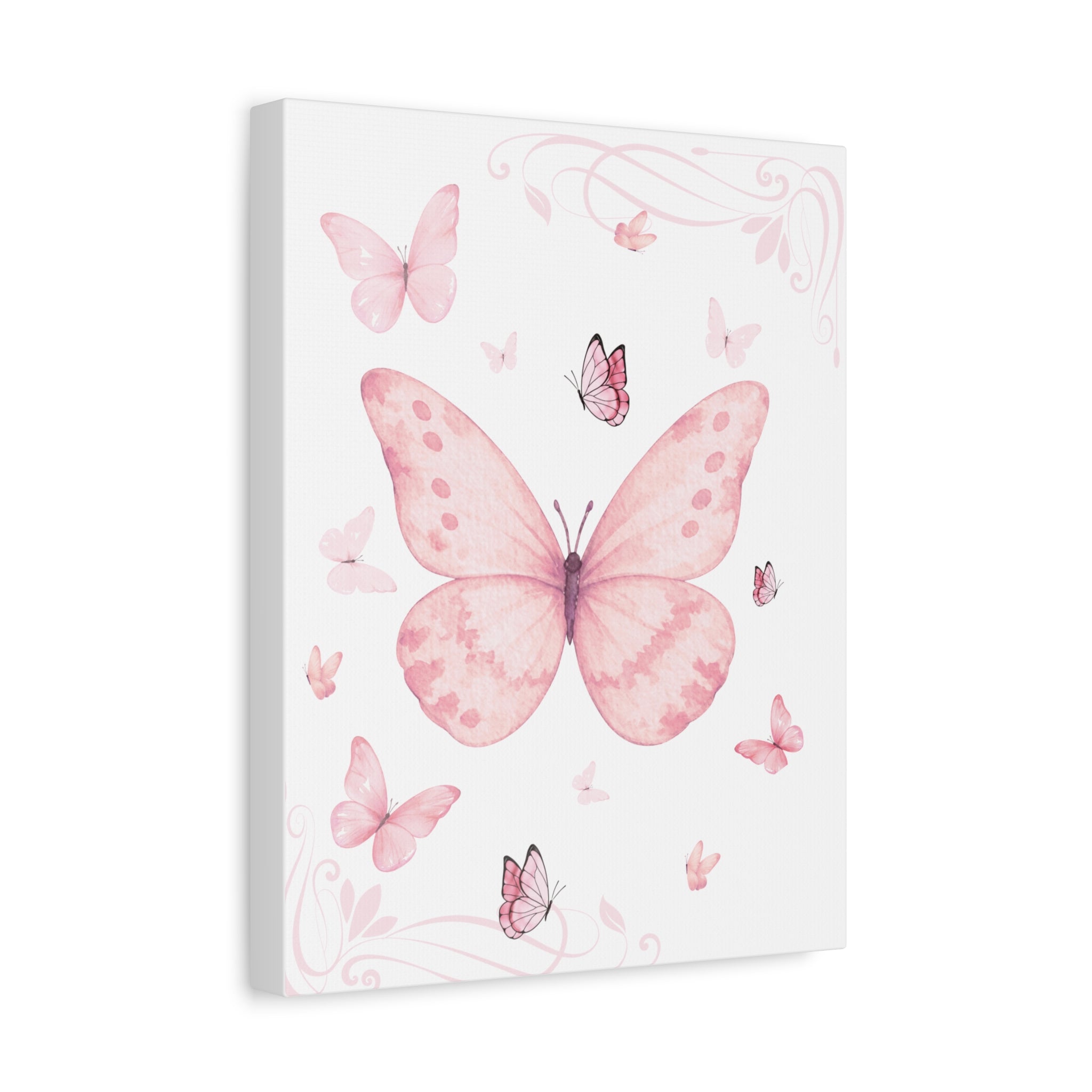 Pink Vintage Butterfly Watercolor Print