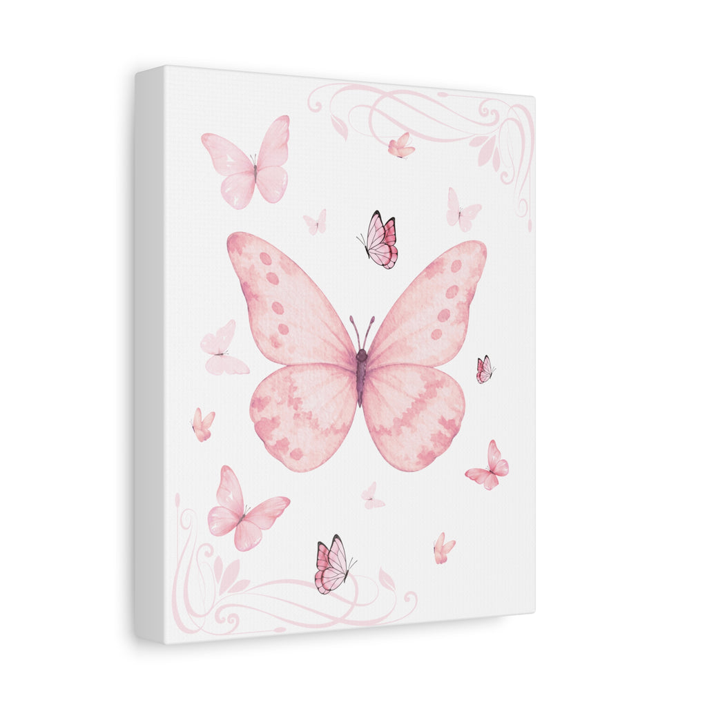 Pink Vintage Butterfly Watercolor Print