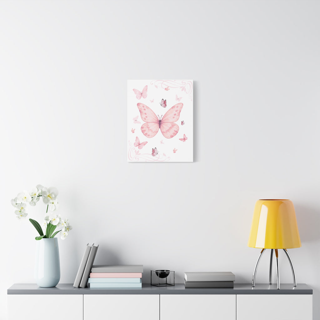 Pink Vintage Butterfly Watercolor Print