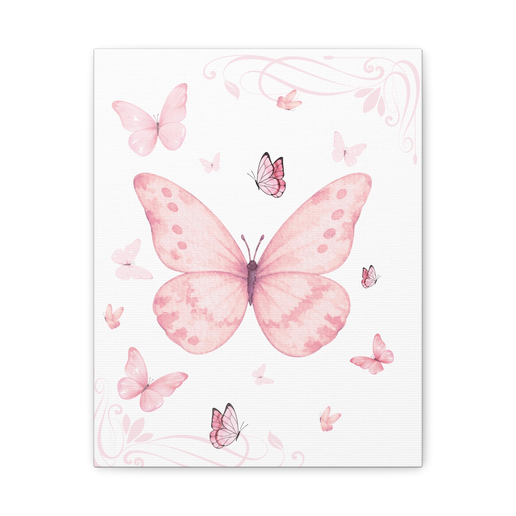 Pink Vintage Butterfly Watercolor Print