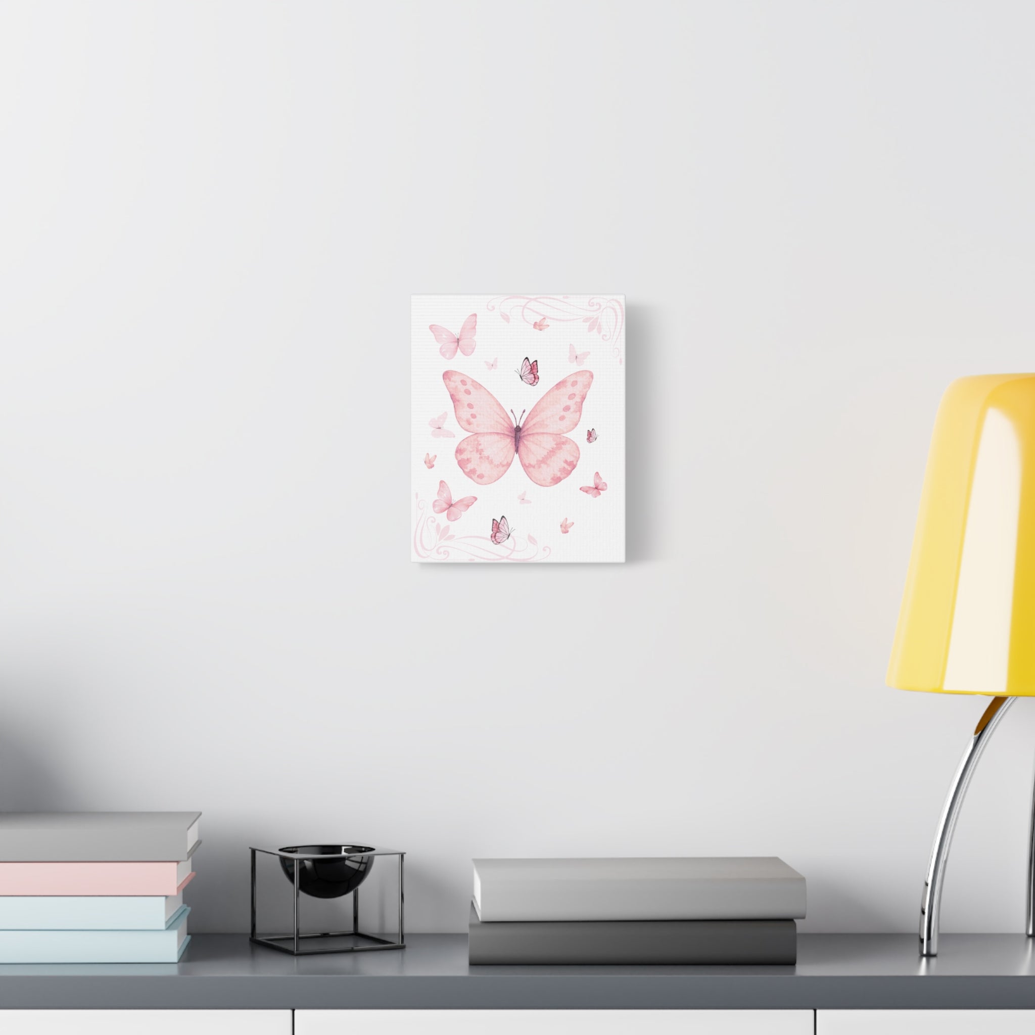 Pink Vintage Butterfly Watercolor Print