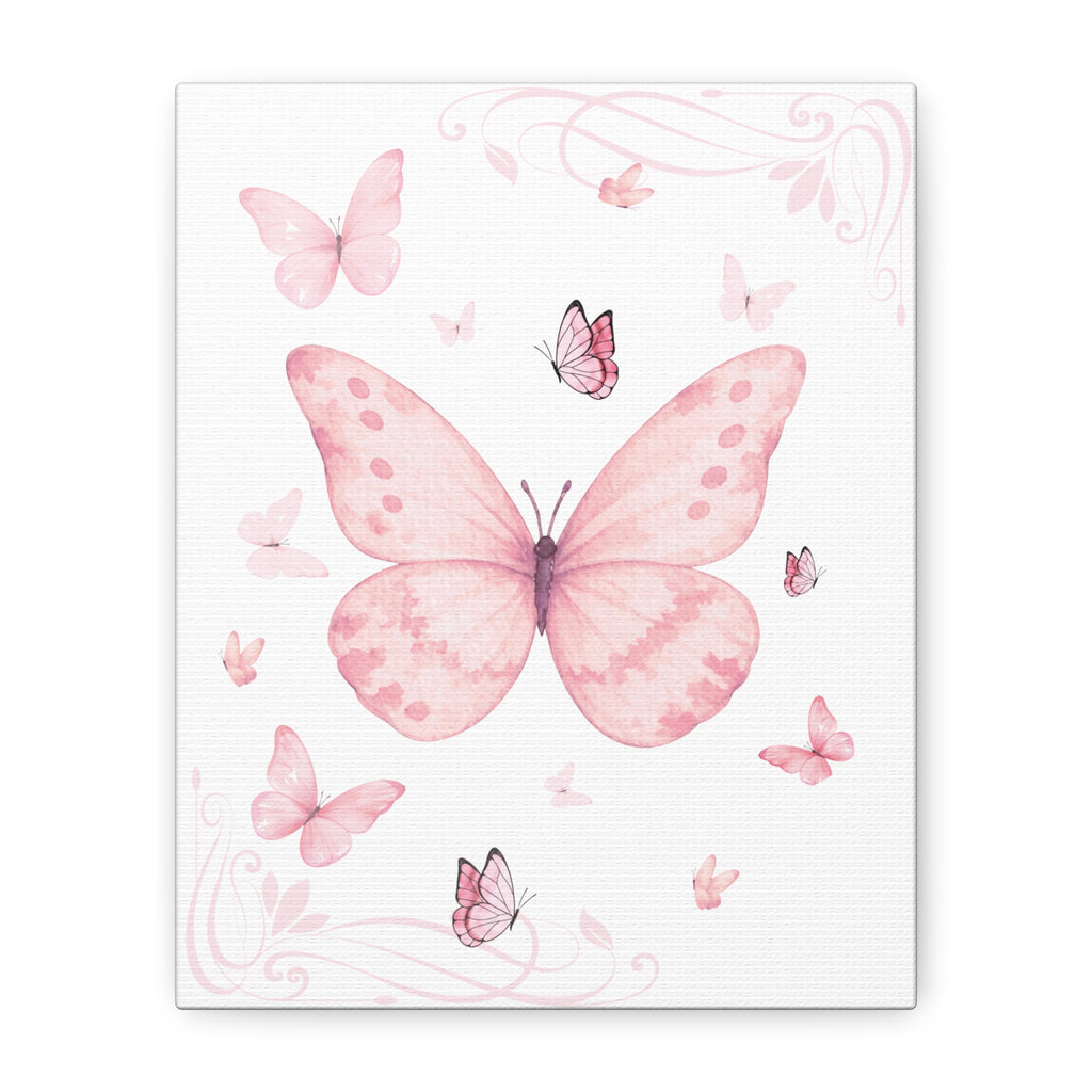 Pink Vintage Butterfly Watercolor Print