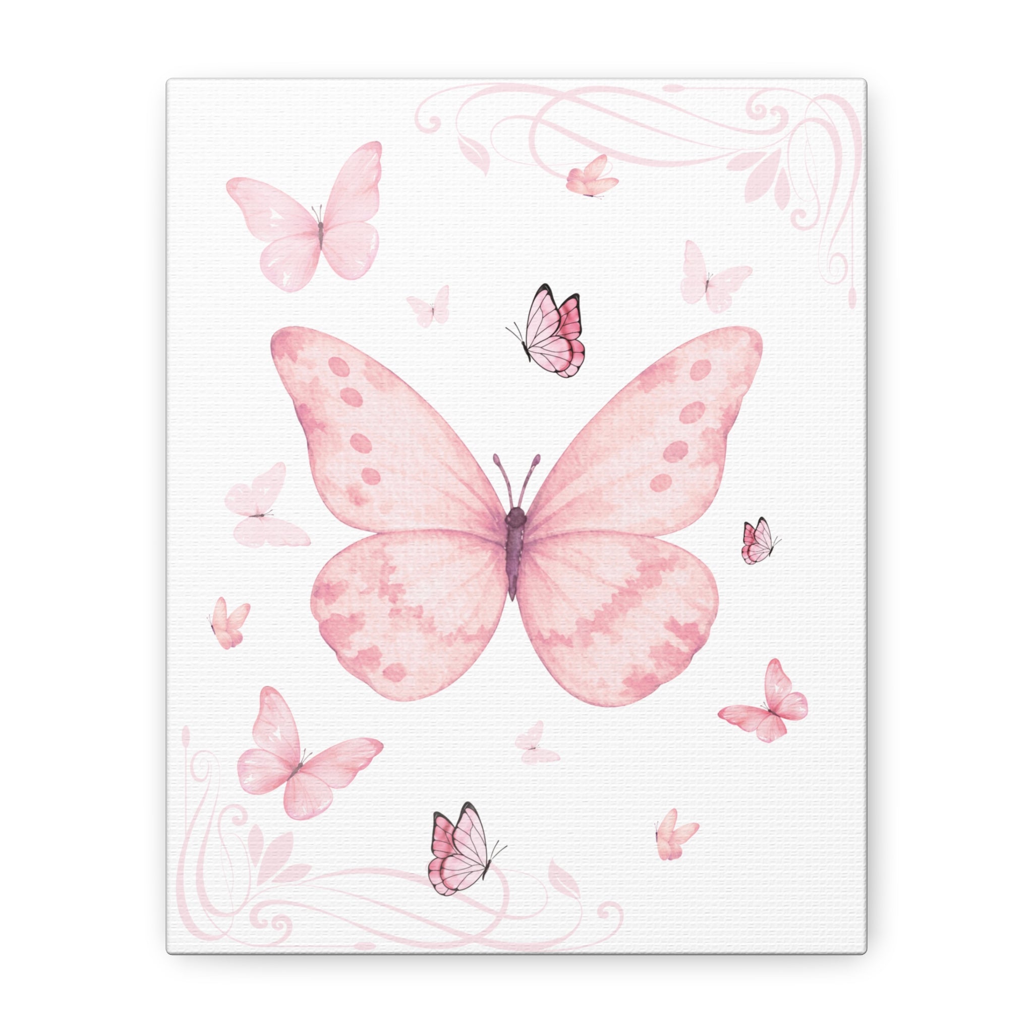 Pink Vintage Butterfly Watercolor Print